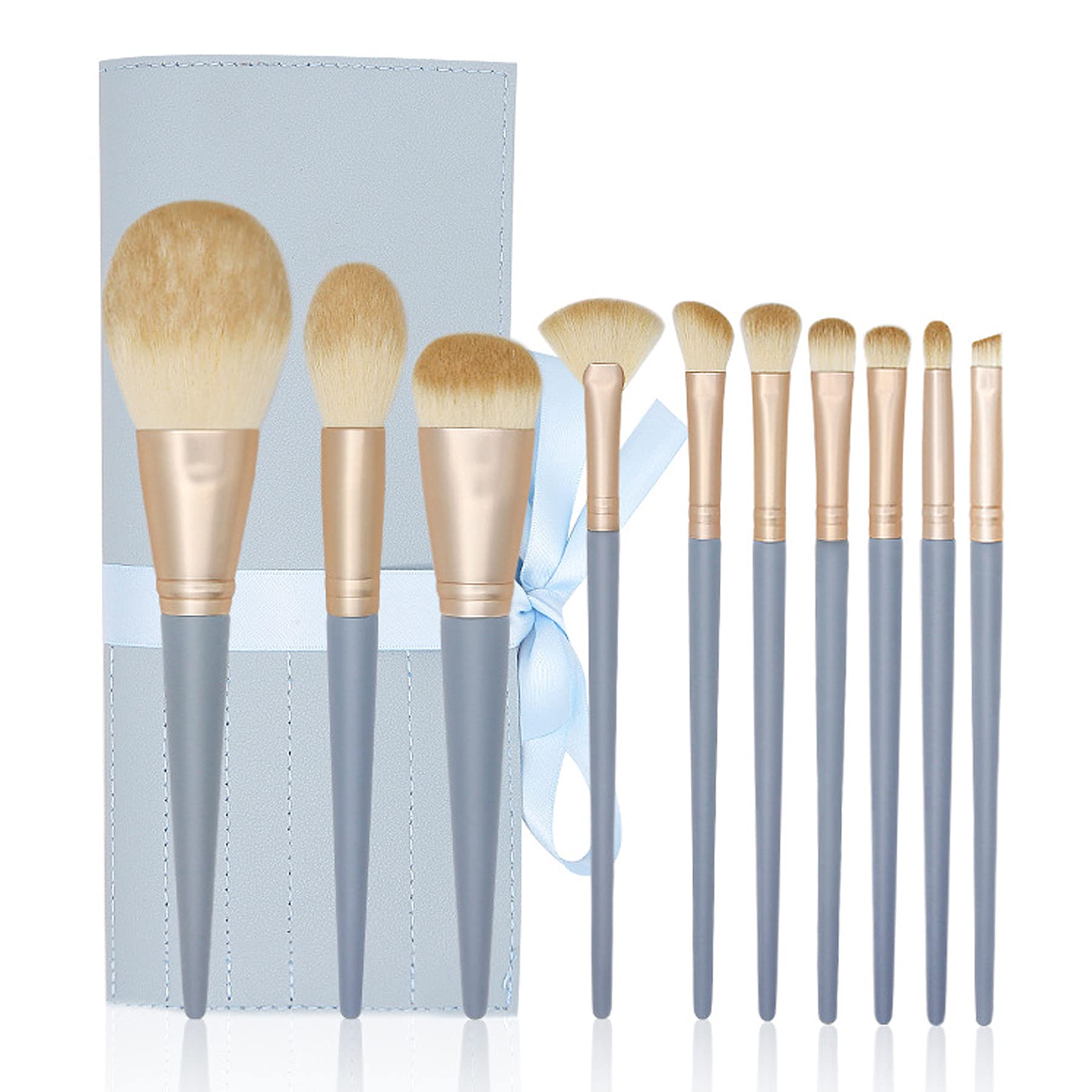 LYYDAN Makeup Brush Set, 10pcs Makeup Brushes With Leather Bag, Professional Makeup Brush Set With Case For Women, Cosmetic Brushes For Eyeshadow Foundation Concealers Brush
