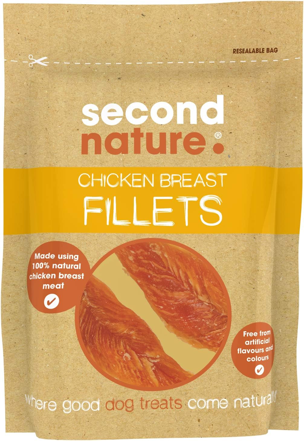 Second Nature Premium, , Dog Treat Chicken Breast Fillets 10x100gm, 100 g (Pack of 10)