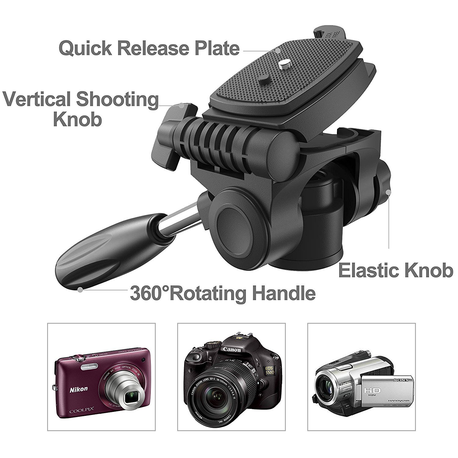 Tairoad T-111 Tabletop Tripod 12.5inch Lightweight Aluminum Mini Travel Tripod with 360° Rotating Pan Head for Tablet Camera Canon EOS Sony Nikon Samsung Fuji