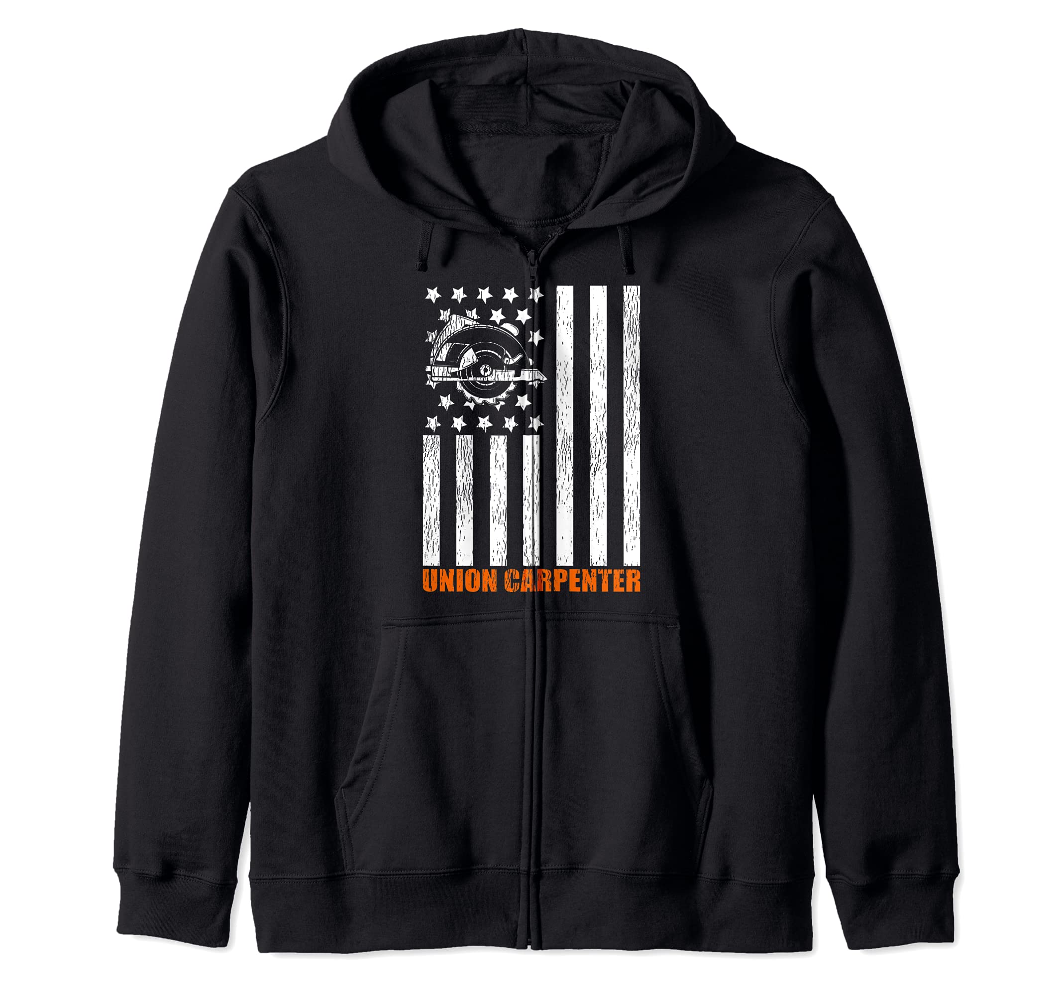 Union Carpenter Patriotic American Flag Zip Hoodie