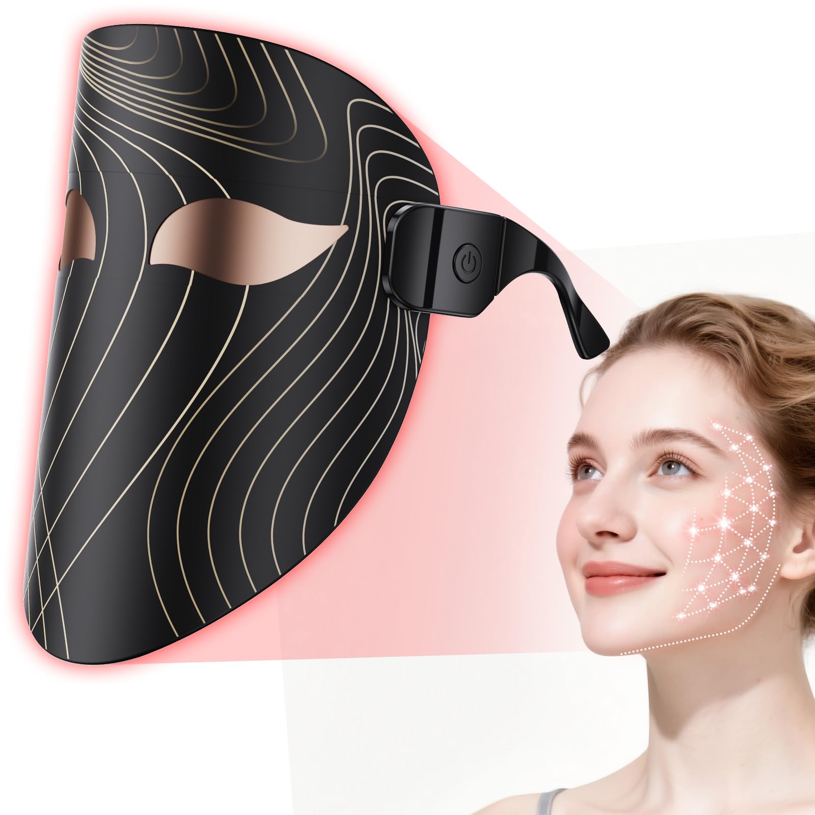 Photo 1 of LED Light Therapy Mask?Portable Red Light Therapy Face Mask, Hands-Free Rechargeable LED Device for Facial Skin
