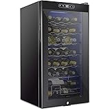Schmecke 28 Bottle Compressor Wine Cooler Refrigerator w/Lock | Large Freestanding Wine Cellar | 41f-64f Digital Temperature 