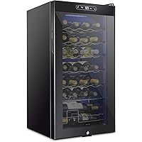 Schmecke 28 Bottle Compressor Wine Cooler Refrigerator w/Lock | Large Freestanding Wine Cellar | 41f-64f Digital…