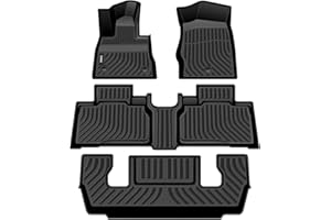 VIWIK Floor Mats for 2020 2021 2022 2023 2024 Explorer 6 Seat, Car Mats All Weather Protection Custom Floor Liners for Ford Explorer Full Set 1st/2nd/3rd Row Front & Rear TPE Black Non-Slip Odorless