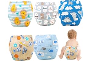 Toddler Potty Training Underwear 5Pcs Comfy Fabric Training Pants, Absorbent Washable Reusable Potty Underwear for Boys and G