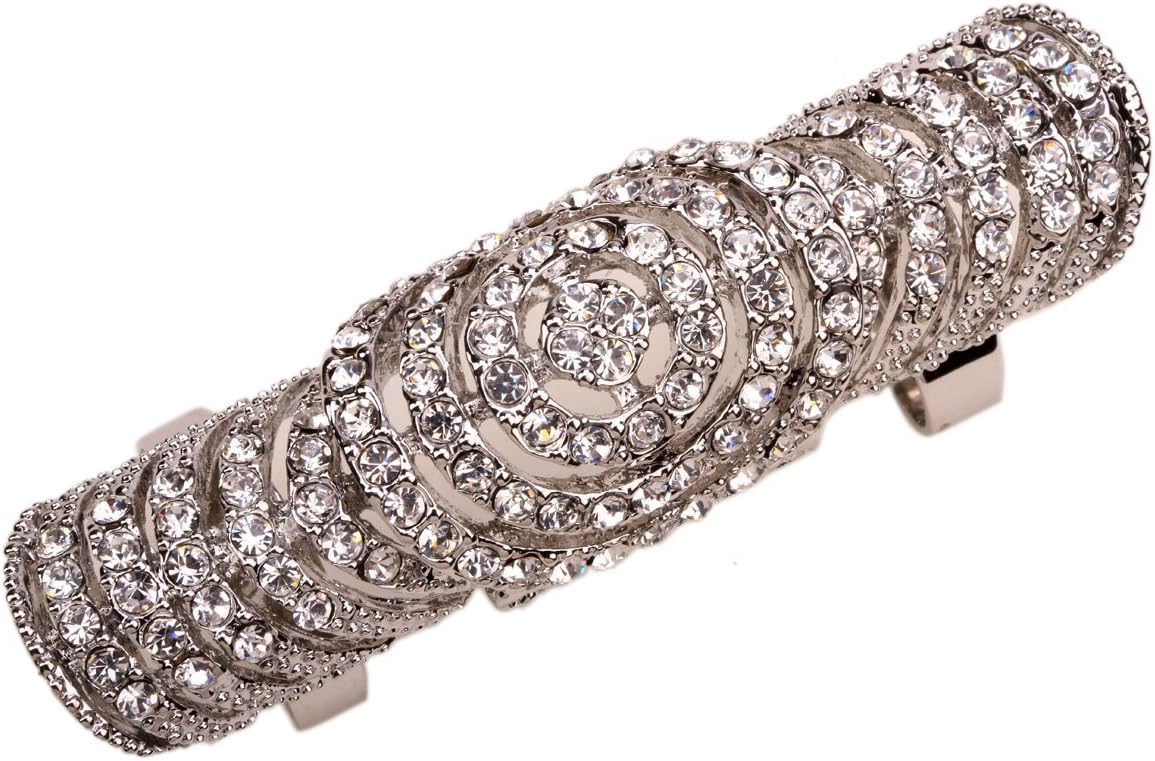 YACQ Women's Double Full Finger Armor Knuckle Long Ring Adjustable Halloween Party Costume Jewelry Accessories Gifts