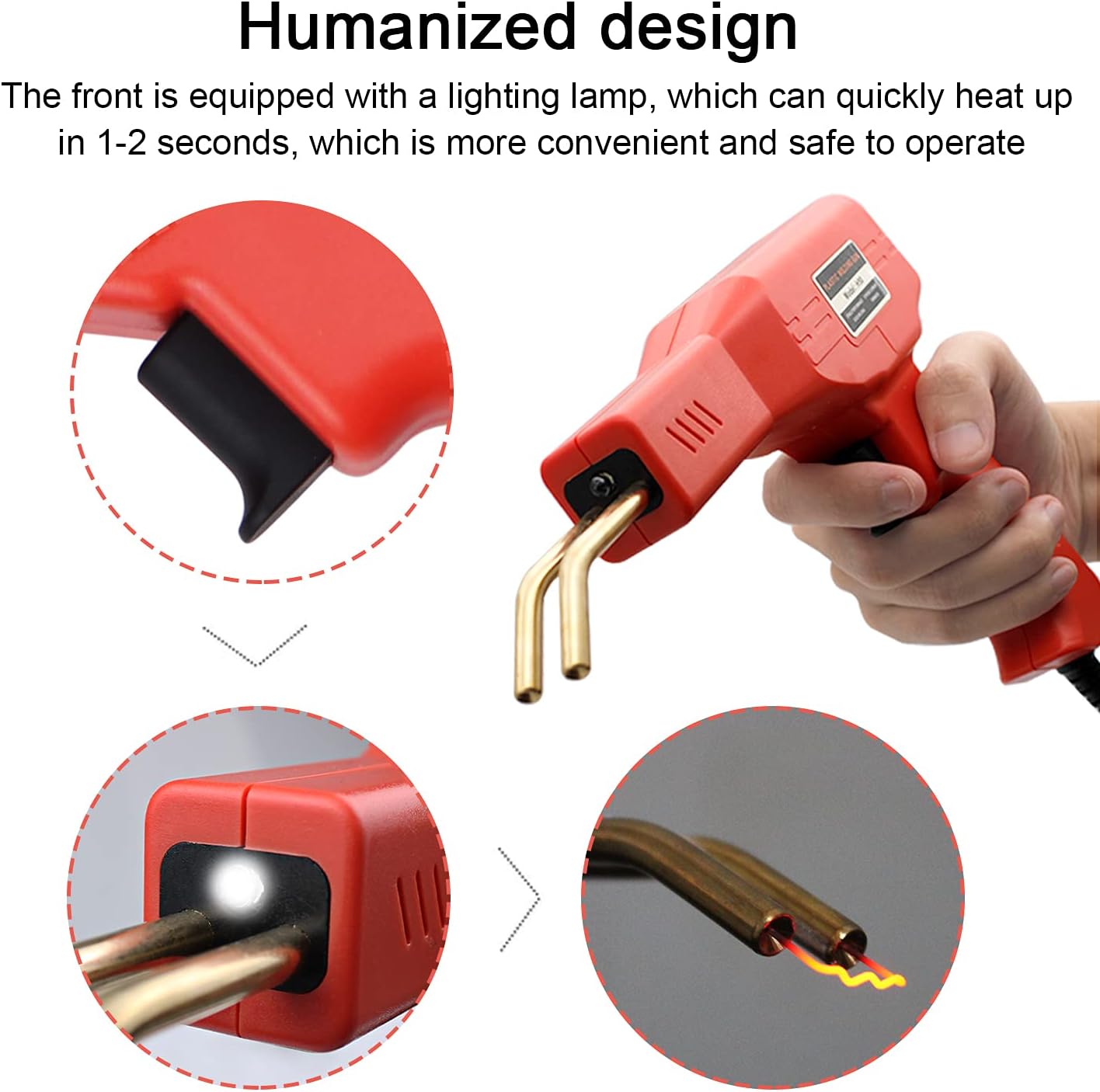 Handy Plastic Welder, Plastic Welding Machine for Car Bumper Repairing, 50W Hot Stapler Welding Repair Kit with 4 Types of Staples, 110V Portable Welder Gun Tool for Bodywork Welding System - - 