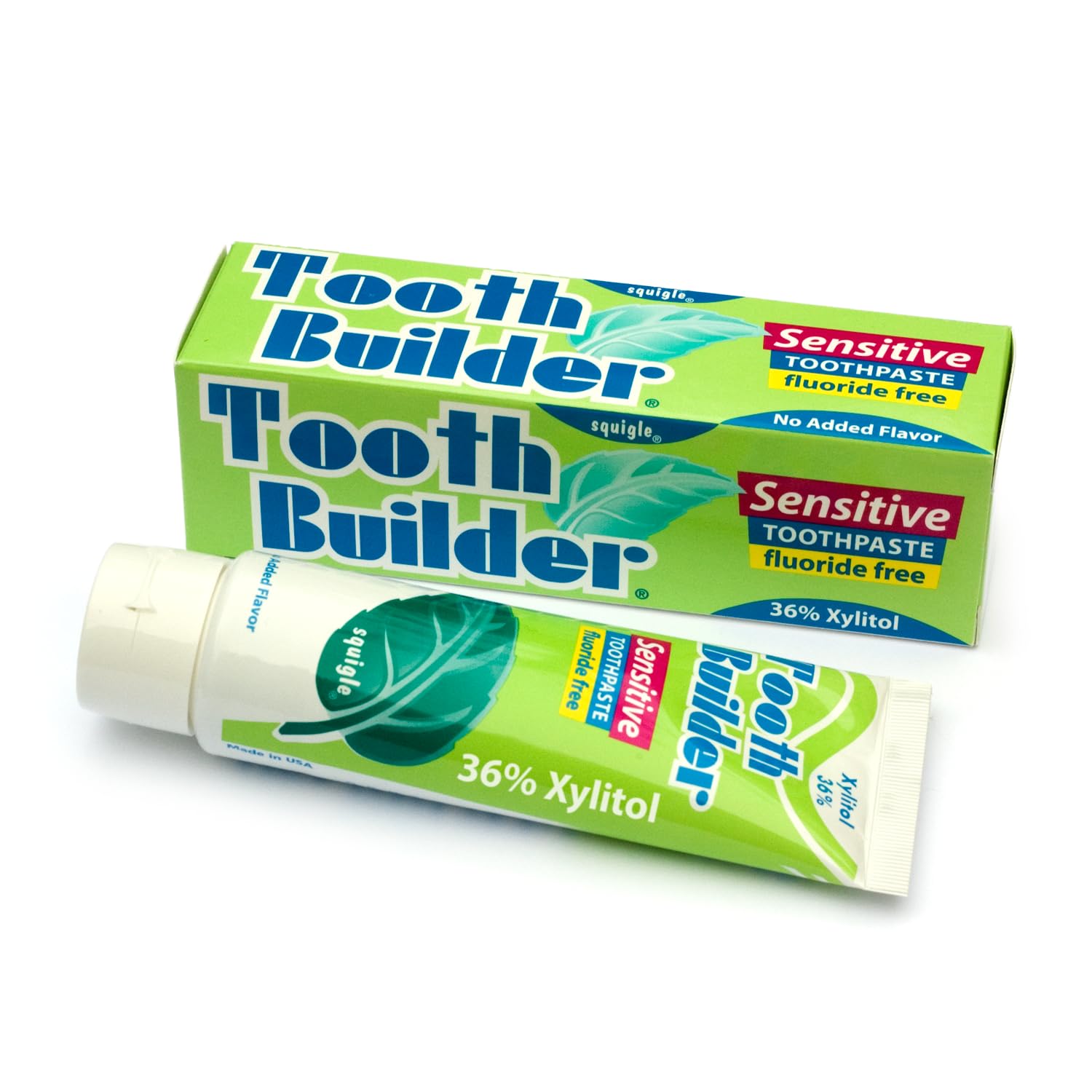 Squigle Tooth Builder Sensitive Toothpaste - 36% Natural Xylitol, SLS Free, Fluoride Free, Prevents Mouth Ulcer, Canker Sore, Bad Breath, Perioral Dermatitis, Chapped Lips, Soothes Dry Mouth - (1 Pack)