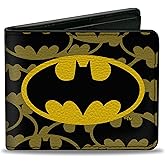 Buckle-Down DC Comics Wallet, Bifold, Batman Logo Centered Stacked Logos, Vegan Leather