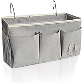 SMALIGOLA Bedside Caddy/Hanging basket Storage Organizer Bag for Bunk and Hospital Beds,College Dorm Bed，Can be Placed Glasses Books Mobile Phones (Grey 1)