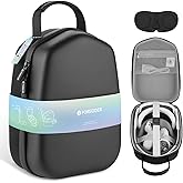 FOREGOER Hard Carrying Case Compatible with Meta Quest 3S/Quest 3/Oculus Quest 2 Official Original/Elite Strap VR Gaming Headset, Portable Travel Vision Pro Case for Touch Controllers Accessories