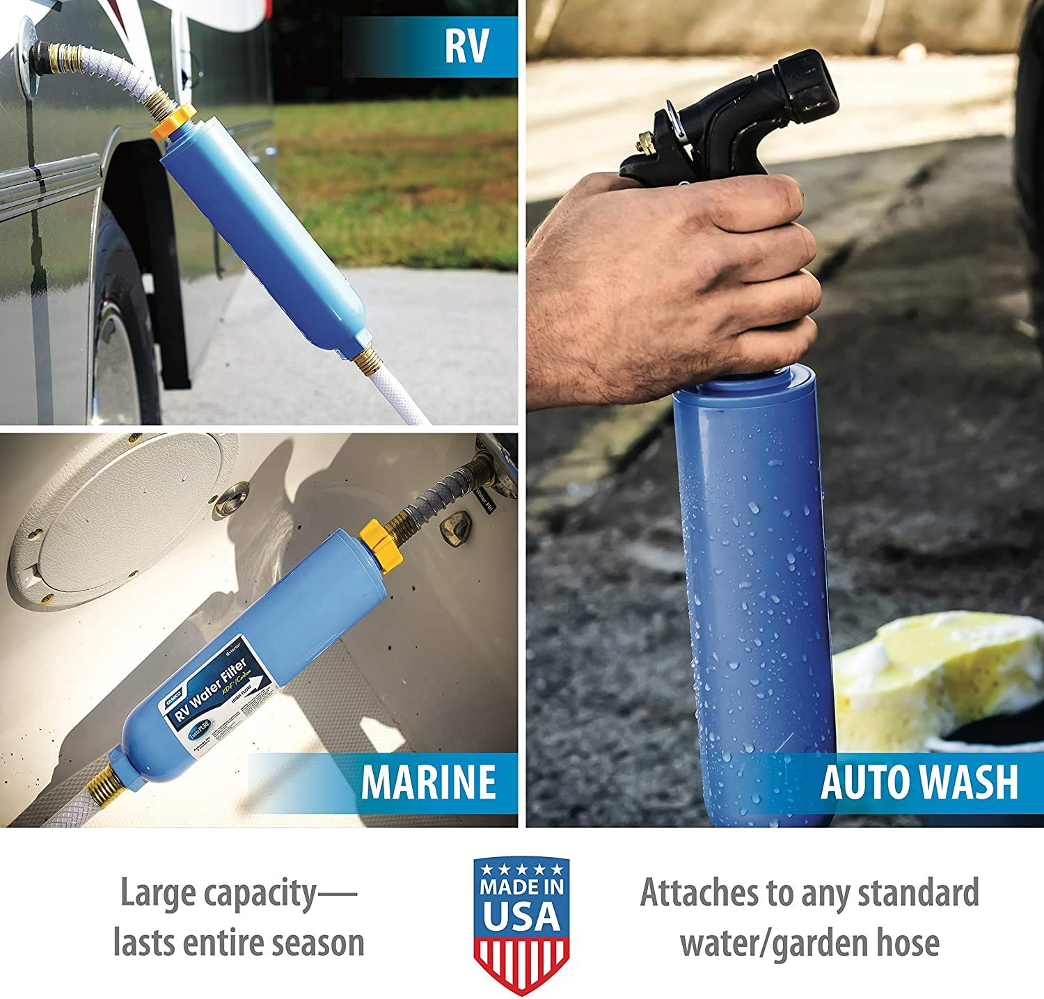 Camco 40045 TastePURE インラインRV浄水器 飲料水の中の悪い味、臭い、塩素、堆積物を大幅に削減 (合計6フィルター)