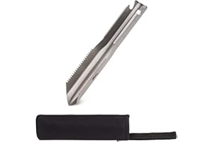 Navaris Ultralight Titanium Backpacking Shovel - Lightweight Camping Trowel Multitool with Ruler Lines - Includes Protective 