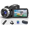 8K 64MP Video Camera 18X Digital Camcorder Video Camera for YouTube 3.0 inch Flip Screen Camcorder Vlogging Camera with 32GB SD Card, 2.4G Remote Control, Two Batteries and External Mic