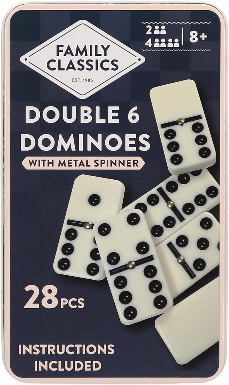 Navoys Classic Double 6 Dominoes Tin Gift Set 28 Pieces Travel Size