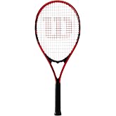Wilson Federer Adult Recreational Tennis Racket - Grip Size 3 - 4 3/8", Red/White/Black