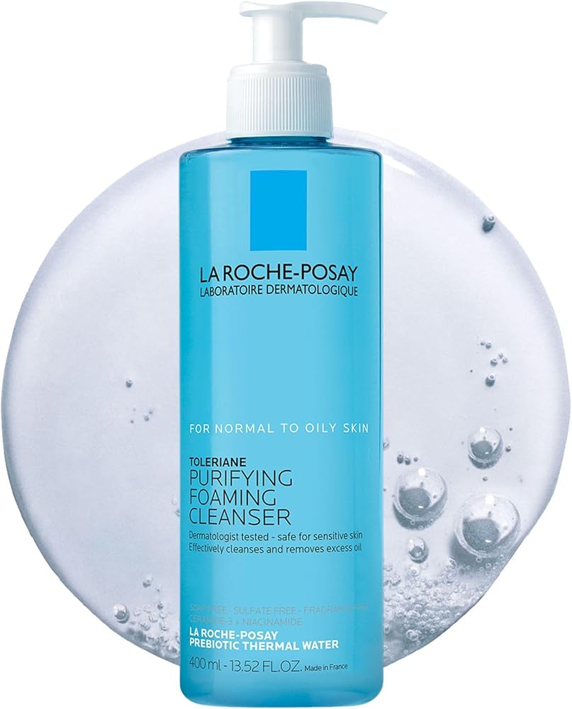 La Roche-Posay Toleriane Purifying Foaming Facial Cleanser with Niacinamide | Oil free face wash for sensitive skin with niac