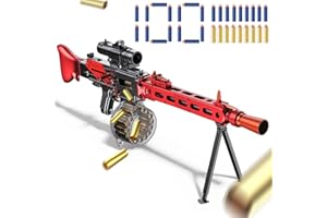Dulsaera Toy Gun Automatic Sniper for Soft Bullets, 2 Modes Burst Electric Toy Foam Blaster with 100 Darts, Large Magazines, Toys for 15+ Year Old Teens Adults, Birthday Chritmas Gift, Red