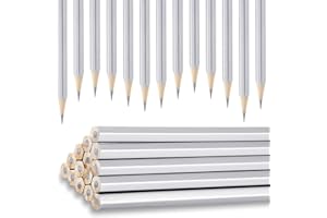 Gersoniel 24 Pack Silver Welders Pencil Metallic Marking Pencil for Welders Construction Workers Metal Work Plumbers Framers 