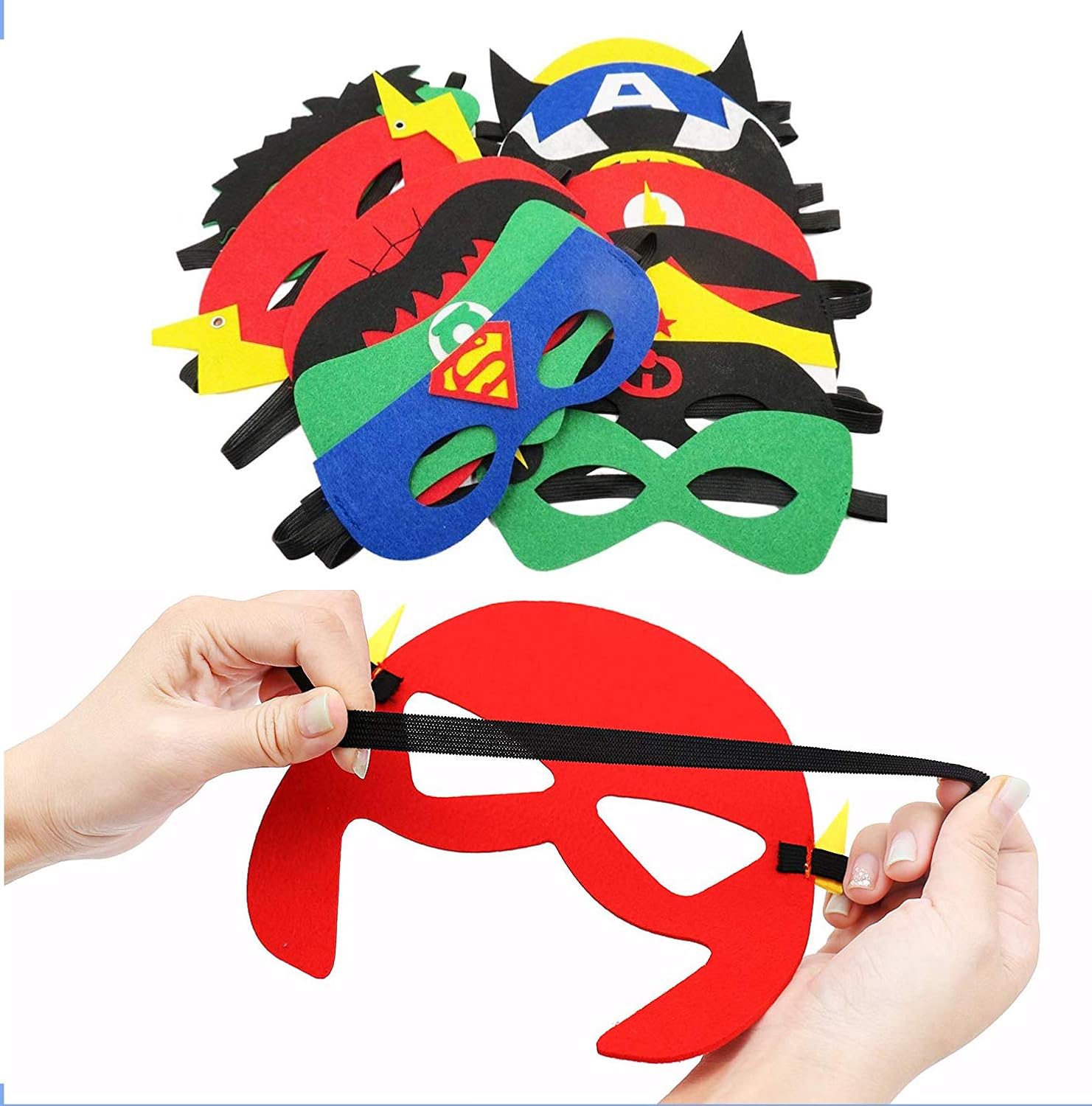 40 Maschere Supereroi Per Bambini - Feste, Halloween, Cosplay, Con Cordino Regolabile - Foto 3
