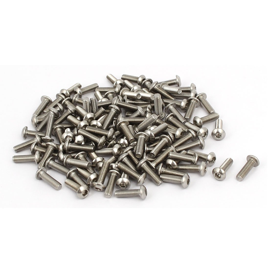 Sourcingmap M3 x 10mm 304 Stainless Steel Button Head Hex Socket Cap Screws Fastener 120Pcs