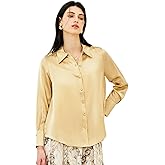 COLD POSH Silk Blouses for Women Long Sleeve Women’s 100% Pure Silk Blouses Elegant Button Down Shirt Smooth Tops Cool Shirts