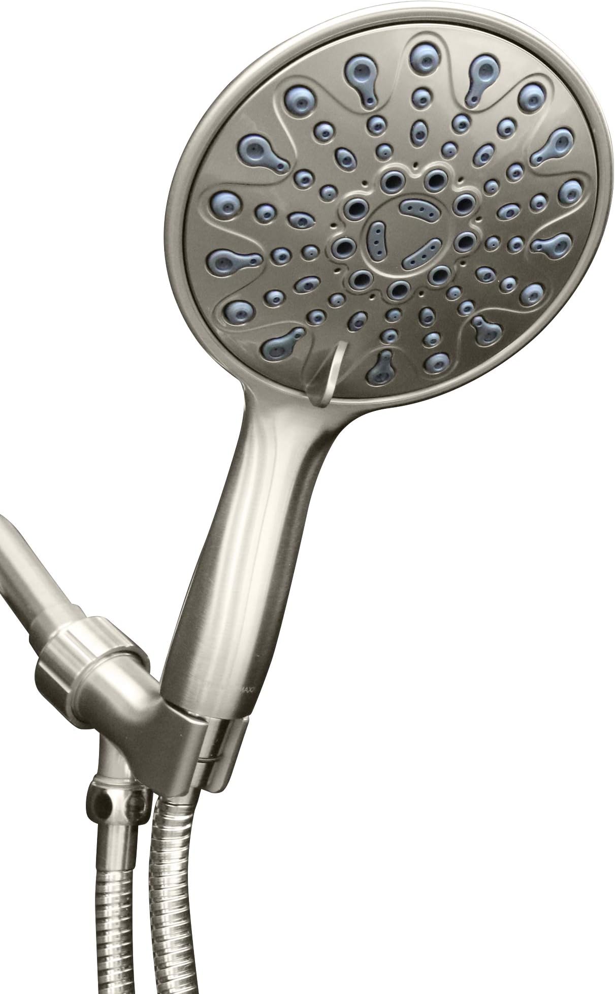 ShowerMaxx, Elite Series, 6 Spray Settings 6 inch Hand Held Rainfall Shower Head, Extra Long Stainless Steel Hose, MAXX-imize the Rainfall Experience with Handheld Showerhead in Brushed Nickel Finish