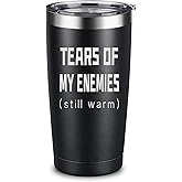 ARIABLE Tears Of My Enemies - Best Gifts for Men, Him, Dad, Husband, Son, Boyfriend, Coworker, Boss - Perfect Sarcastic Birthday - Military Gift for Veterans - 20 Oz Engraved Tumbler, Black