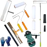 Self Leveling Cement Tool Kit,Epoxy Flooring Tool Kit,Self-Leveling Rake,Spike Shoes for Epoxy Flooring,Floor Leveling Tools,Spike Roller for Self-Leveling,23.62~55.12 inch Telescopic Pole