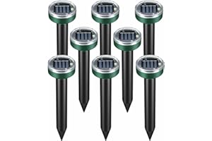 ENLLY Mole Repellent Solar Powered Gopher Repellent Ultrasonic Solar Powered Sonic Mole Deterrent Stakes, Snake Groundhog Repellent for Yard, Garden, Lawn