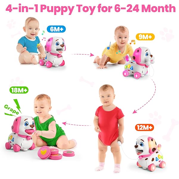 VAHOME PUPPY TOY FOR 1 YEAR OLD GIRL GIFT, MUSICAL BABY TOY 6-12-18 MONTH, FIRST BIRTHDAY GIFTS FOR 1 YEAR OLD GIRL BOY, EDUCATIONAL INFANT TOYS FOR 7 8 9 10-12 MONTH