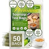 Premium 50 Soursop Graviola Leaf Tea Bags – 100% Natural & Pure from Soursop Leaves – Natural Healthy Tea (Not Deeply Processed, No Sugar, No Caffeine, Vegan) (1 pack)
