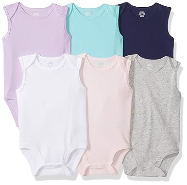 Garcons Bebe Essentials Lot De 6 Bodies Sans Manches Pour Bebes Bebe Puericulture Bebe