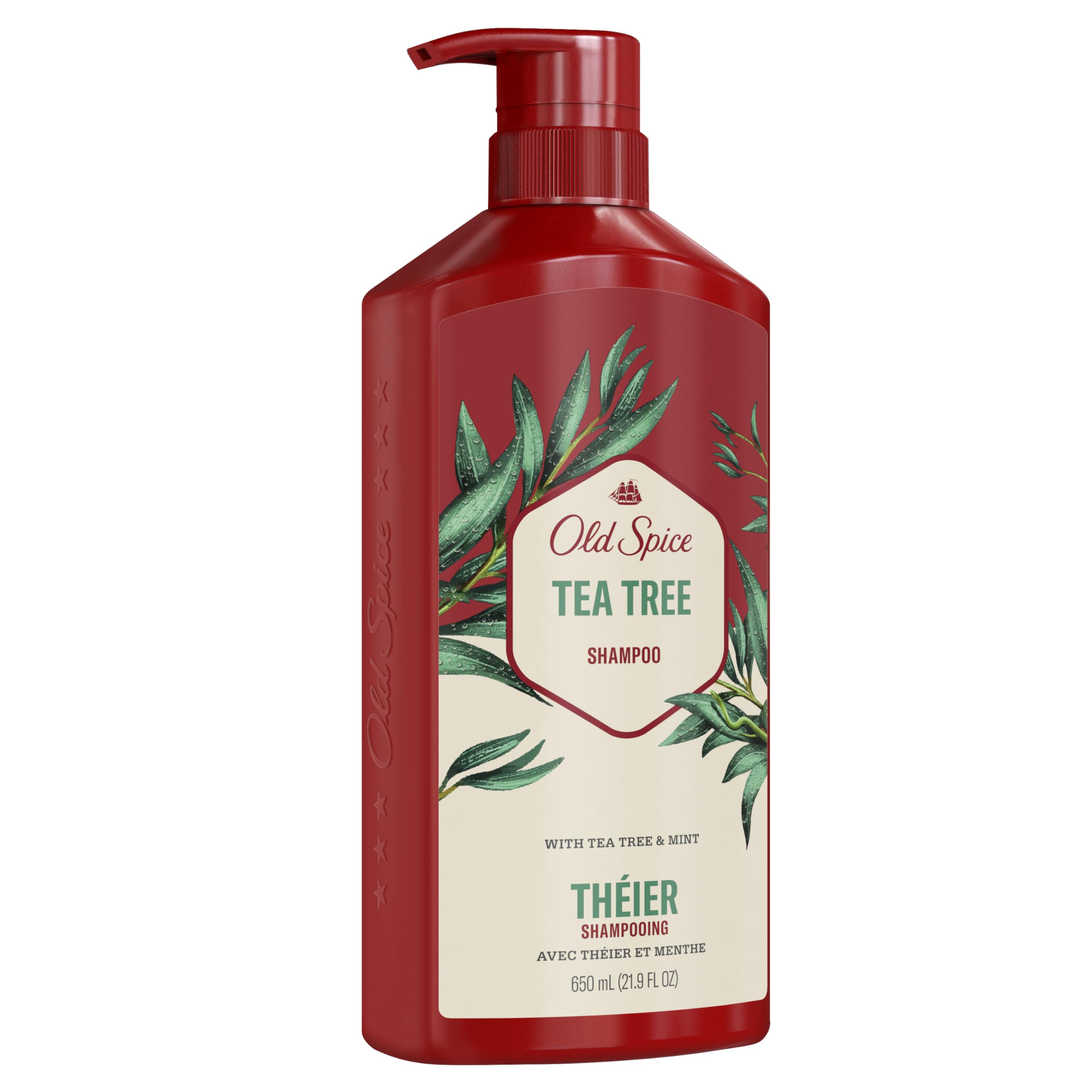 Old Spice Tea Tree Shampoo for Men, Healthier, Fuller, More Moisturized Looking Hair, 21.9 Fl Oz Each, Twin Pack