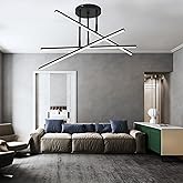 NIrcissism Black LED Chandelier, 3-Lights, Modern Semi Flush Mount, Sputnik Fixture for Living Room, Kitchen, Bedroom