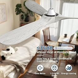 CACI Mall 60" Ceiling Fan,no Light,Natural Solid