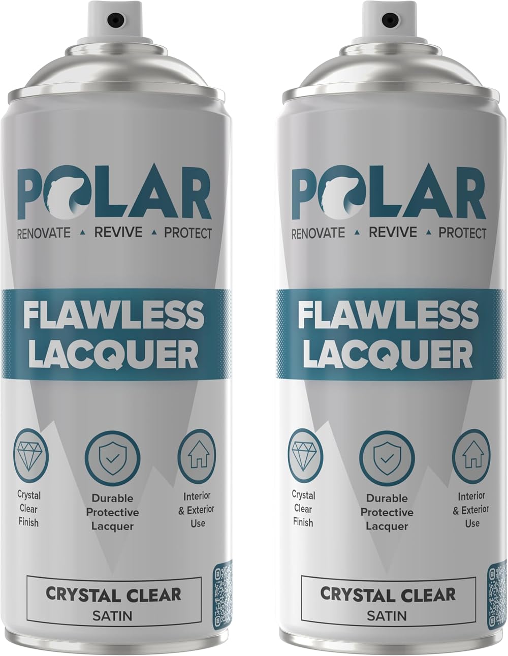 Polar Flawless Lacquer Spray 2x400ml Clear Satin Finish UV Protection