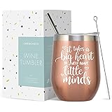 CARAKNOTS Teacher Appreciation Gifts Teacher Gifts for Women Wine Tumbler Graduation Gifts for Teacher Tumbler End of Year Ba