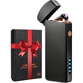 Coquimbo Electric Lighter USB Rechargeable, Stocking Stuffers for Men Dad | Christmas Mens Gifts for Him, Husband, Windproof and Flameless Dual Arc Plasma Lighters for Candle Incense Camping