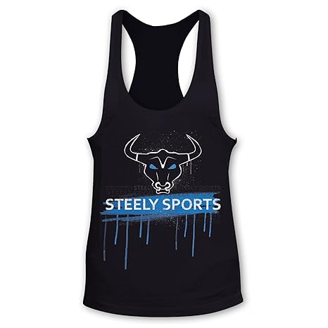 STEELY SPORTS Herren Bodybuilding Tank-Top – Stringer Tank-Top – Farbe: schwarz Größen: S-M-L-XL