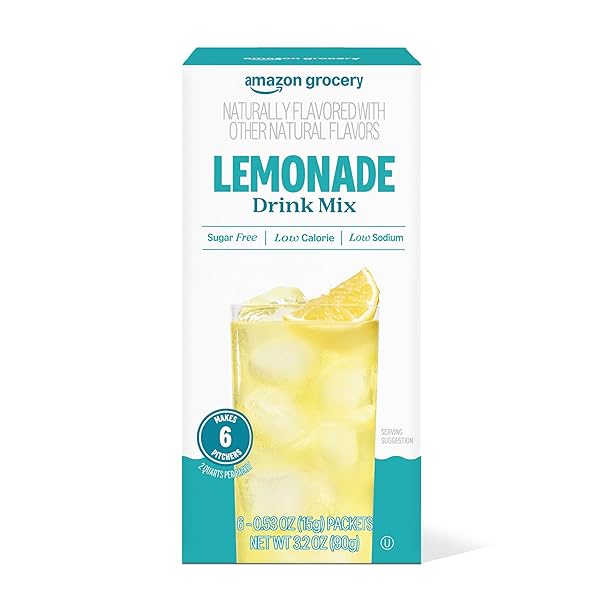 AMAZON GROCERY, LEMONADE DRINK MIX SINGLES, 0.53 OZ (PREVIOUSLY HAPPY BELLY, PACKAGING MAY VARY)