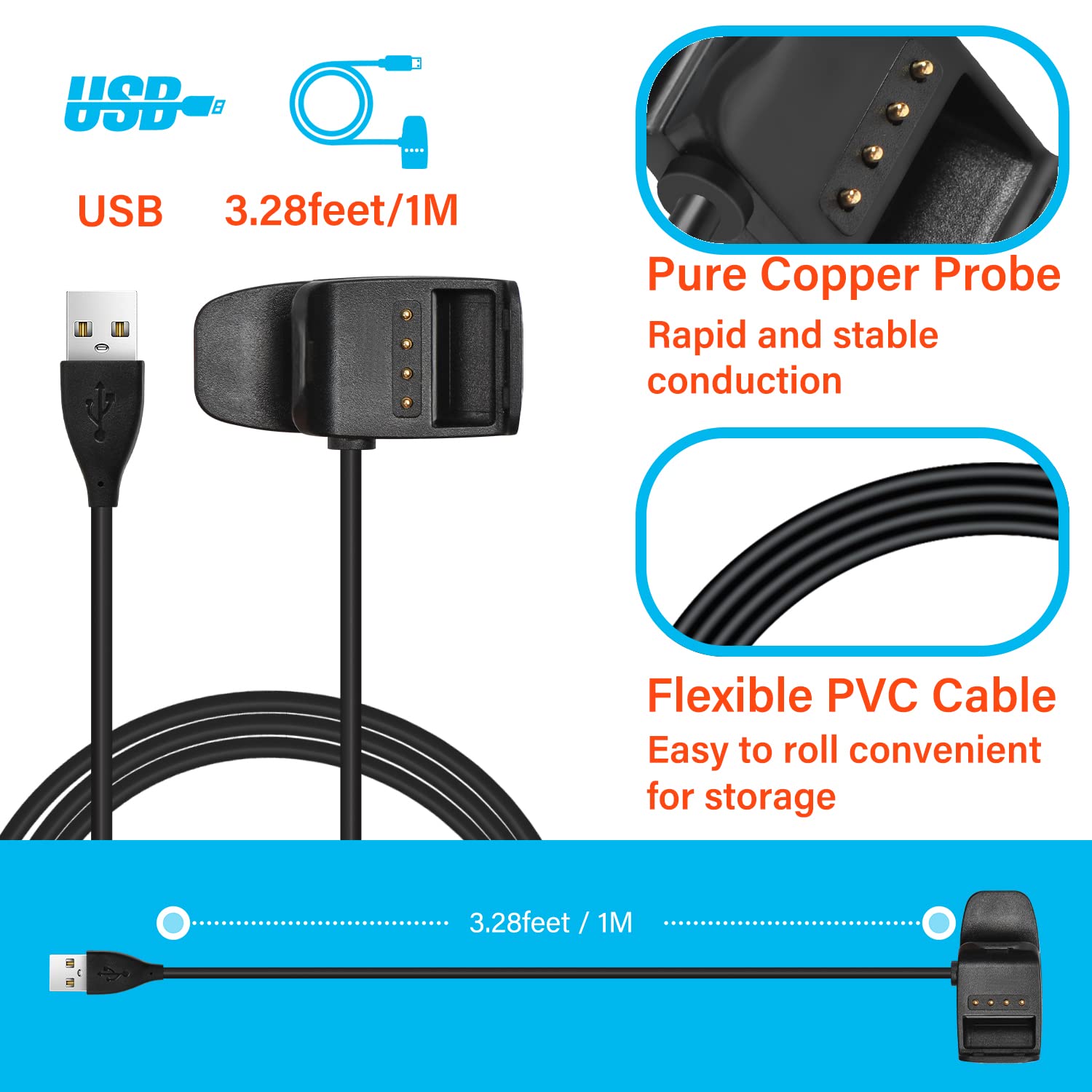 Charging Clip Charger for Garmin TT15Mini T5Mini TB10 PT10 PT6 for Garmin Sport PRO Collar Shock Dog E Collar (1)
