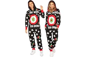 Tipsy Elves Christmas Onesies for Adults - Comfy Unisex Matching Holiday Jumpsuits with Convenient Pockets