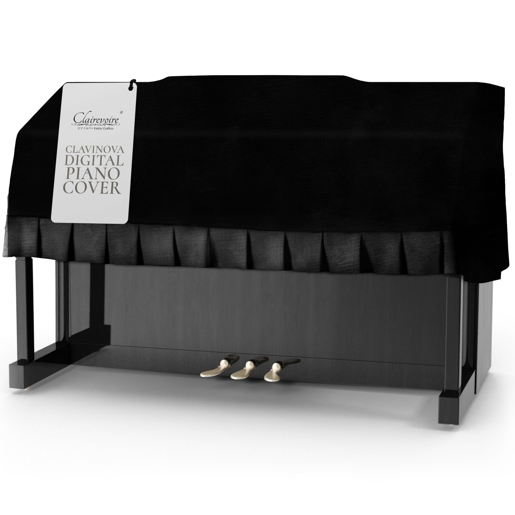 Clairevoire CLAVINOVA/ARIUS Digital Piano Dust Cover | water-proof | Handcrafted with luxury-grade Premium Velvet | FITS YAMAHA/KAWAI DIGITAL UPRIGHT PIANOS AND OTHERS (53.5 in (136cm))
