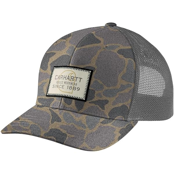 Carhartt Men's Canvas Mesh-Back Camo Cap, Beach Signature Camo