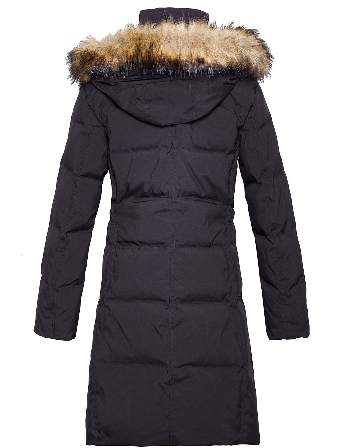 adomi women's long hooded thickened down coat with fur trim