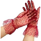 bmactosh Women's Lace Short Bridal Wedding Gloves Tea Party Gloves Prom Evening Party Costume Accessories