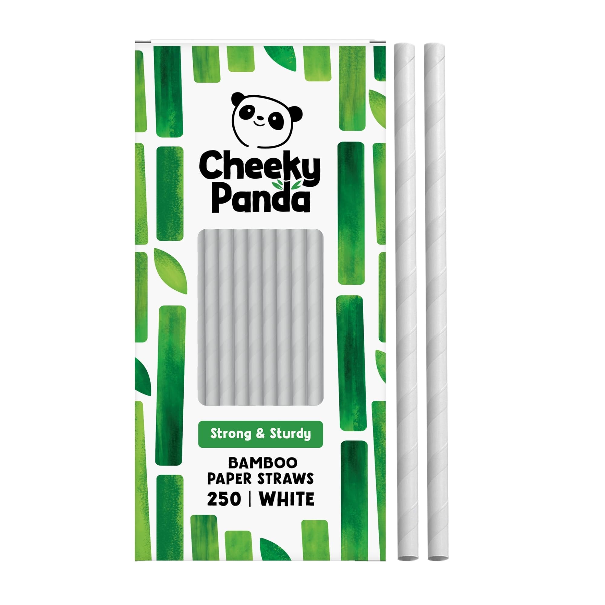 The Cheeky Panda Bamboo Paper Straws | 250 White Coloured Paper Drinking Straws