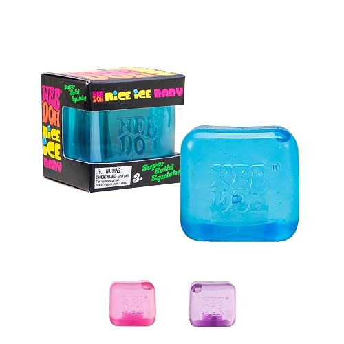 Schylling NeeDoh Nice Ice Baby - Sensory Squeeze Toy - Single Mini Nice Cube in Assorted Colors - Ages 3+ (Pack of 1)