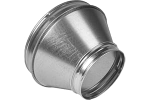 HVAC OV 12" to 8" Inch Round Duct Reducer - Galvanized Steel Pipe Increaser - Coupling for Round Duct Ventilation Systems - Heating & Cooling, HVAC